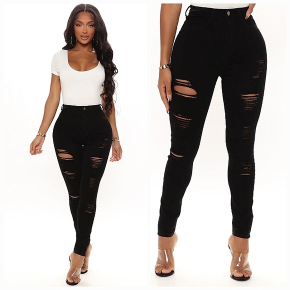 High Waisted Skinny Jeans - 2 Pair - Picture 2 of 12